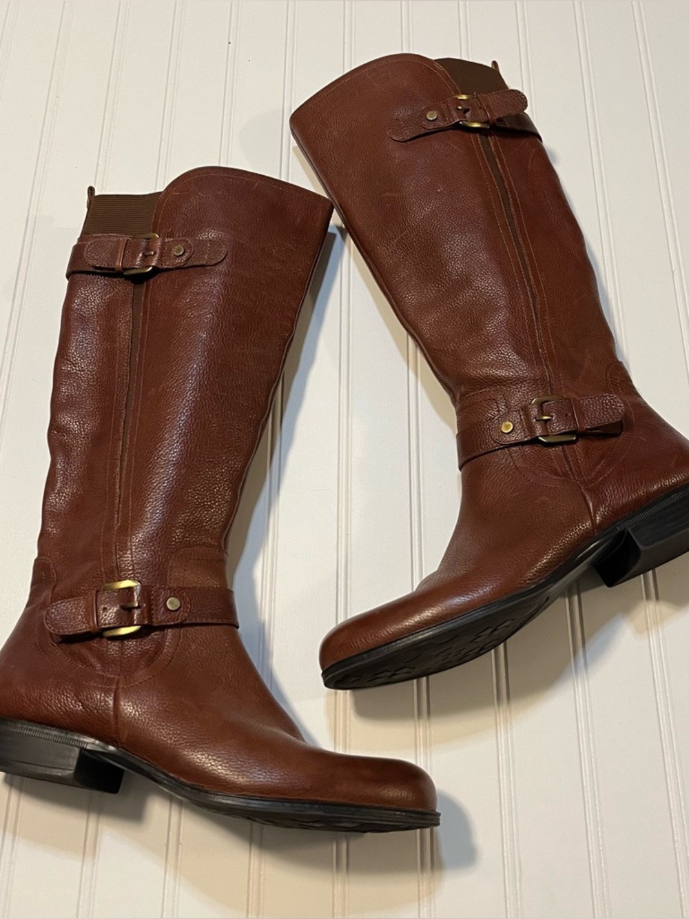 Naturalizer N5 Comfort Brown Riding Boots Size 10M Leather Tall Boots